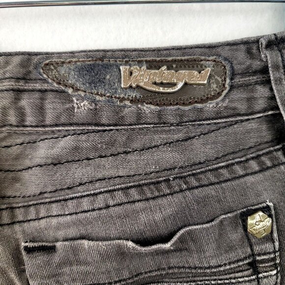 Vintage1 Black Distressed Skinny Jeans Zipper Ankle Stitch Detailing Size 25 - Picture 8 of 15
